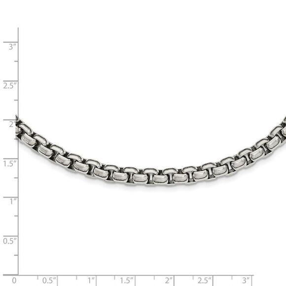 Men's 5.5mm Stainless Steel Polished Rolo Chain Necklace, 24 Inch - Picture 3 of 6